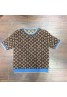 ルイヴィトン ｔシャツ 半袖 コットン トップス ニット 刺繍 ラウンドネック レディース