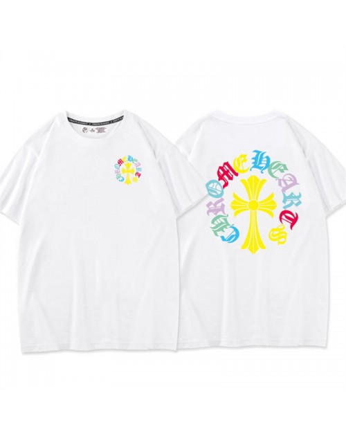 クロムハーツ Tシャツ 丸首 潮流 モノグラム 夏 5色 オシャレ 男女通用