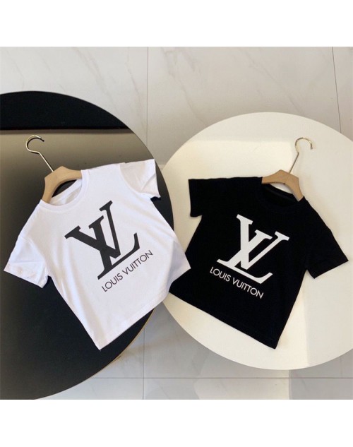 ルイヴィトン 子供服 Tシャツ モノグラム 上着 黒白色 100 - 160cm 品番：X-LI-LV-56638ラインでご注文の際、品番を教えてください